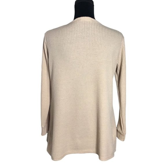 Sweet Lilac Opened Draped Cardigan in Tan - Size Small - Picture 2 of 5